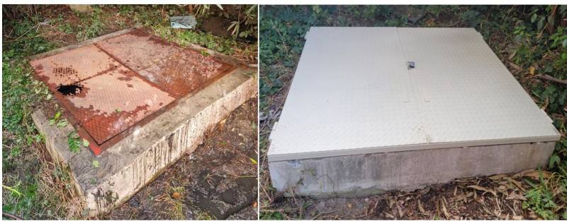 Création sur mesure de la trappe de sécurisation pour station de relevage à Salon de Provence