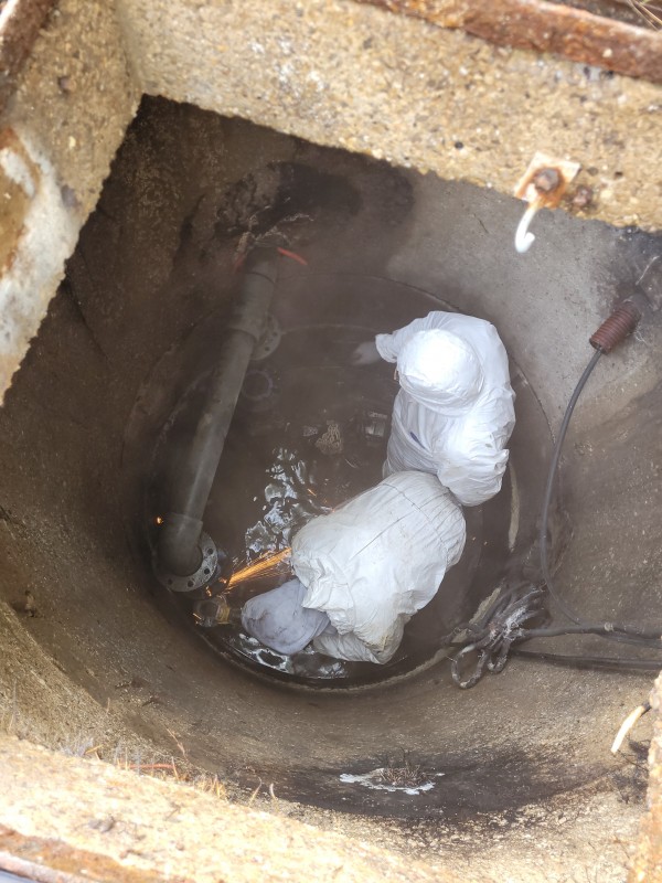 Remplacement des organes hydrauliques (clapets anti-retour et vanne d'isolement) sur une station de relevage des eaux usées à Aix En Provence